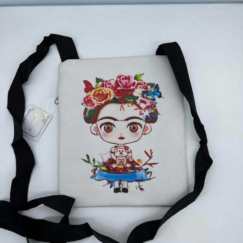 NWT PRINCESS Accessories Frida Kahlo white shoulder or crossbody bag - Picture 9 of 16